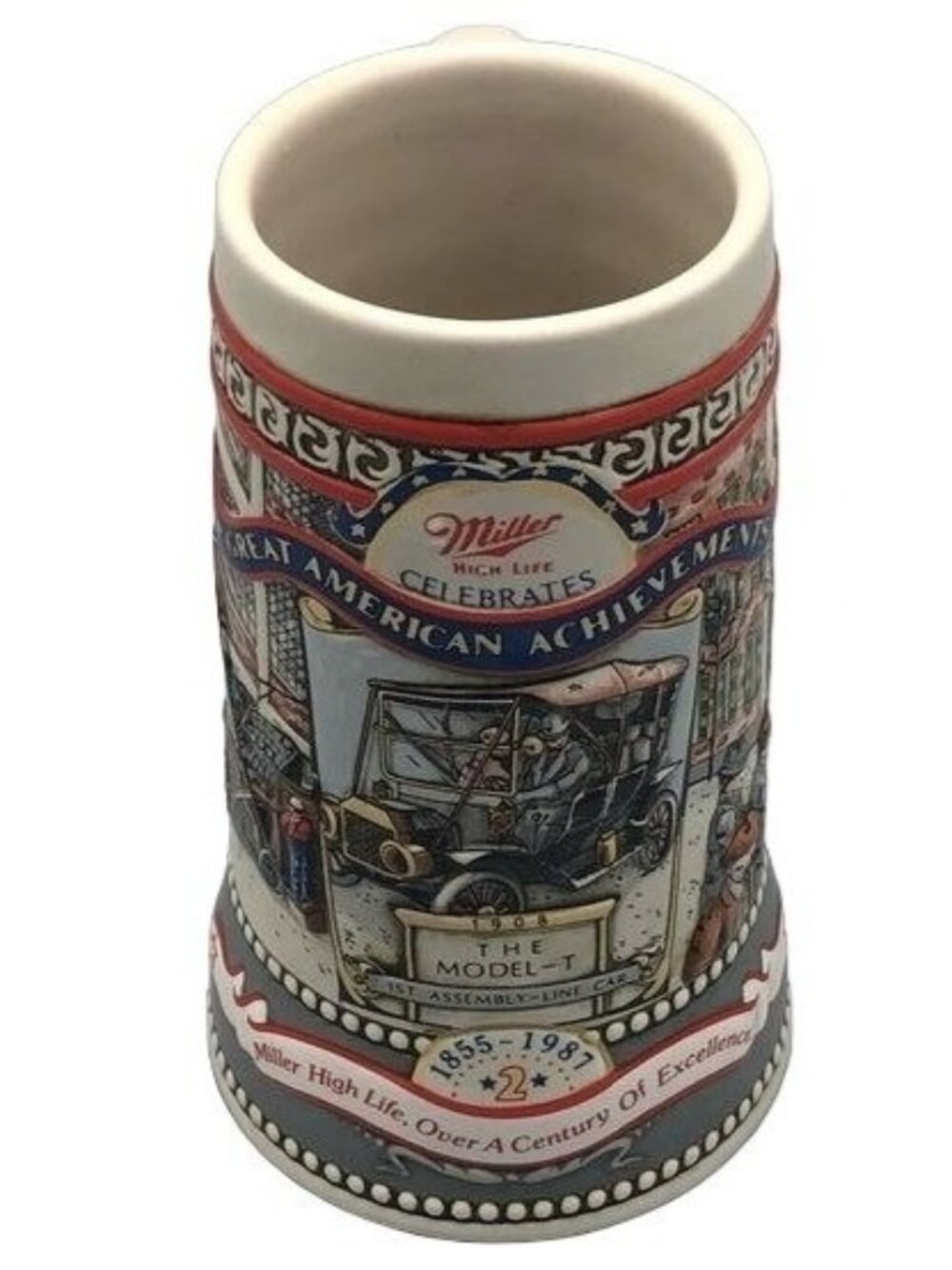 Miller high life 93436 MODEL T collector mug stine American achievements READ